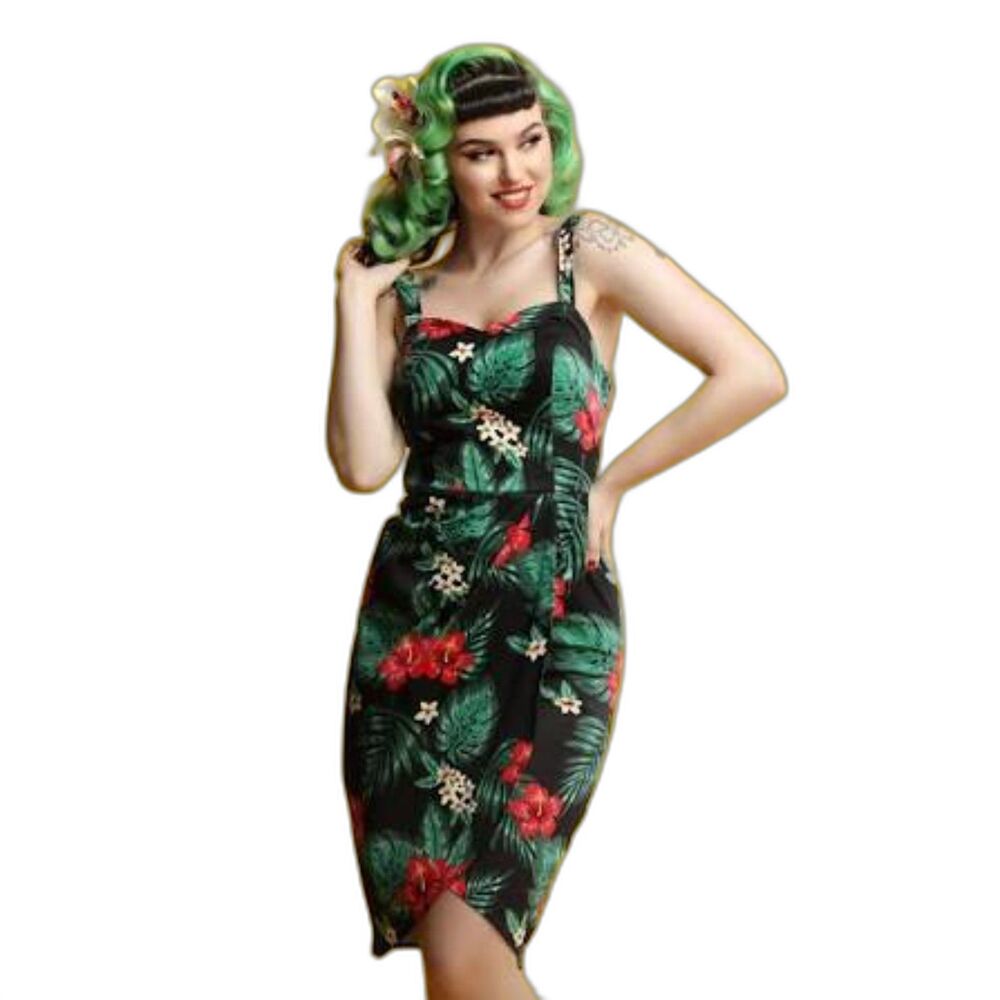 Collectif Mahina tropical paradise sarong wrap dress small